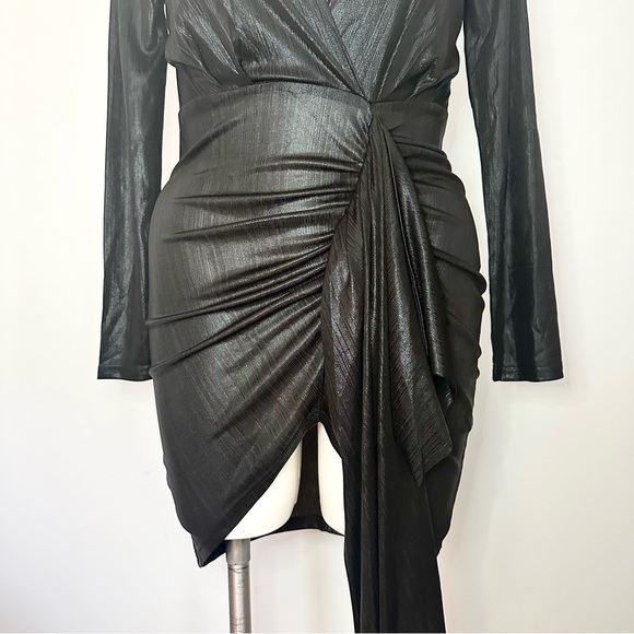 Love & Lemonade Plunging Ruched Draped Dress - Picture 5 of 7